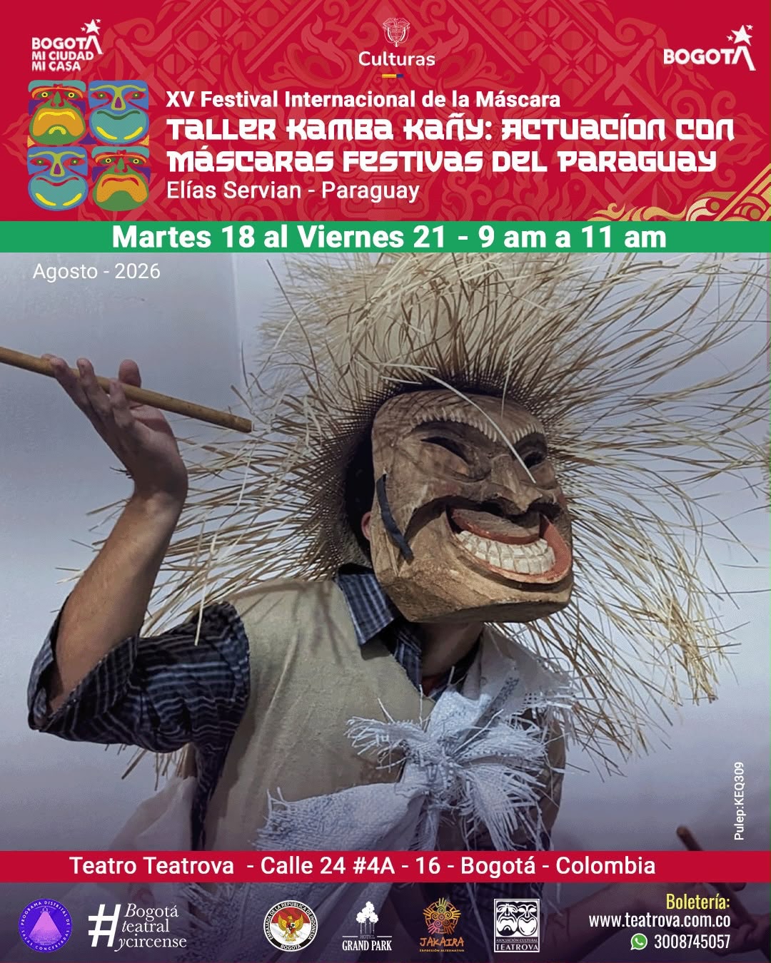 Taller Kamba Kañí: Actuación con máscaras festivas del Paraguay